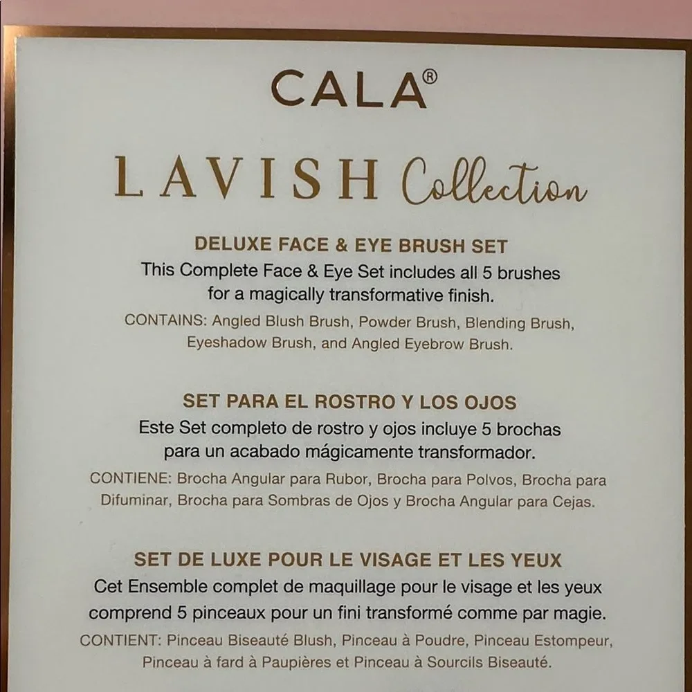CALA Rose Gold Lavish Collection 5 pc Face & Eye Brush Set